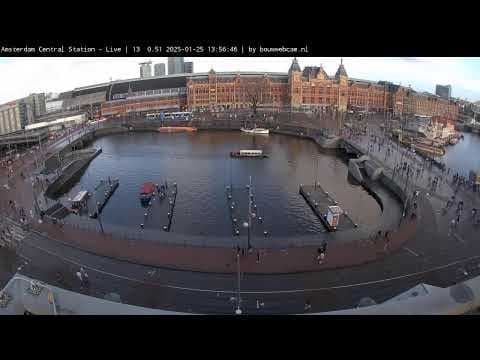 Live HD Webcam Amsterdam Central station, Netherlands