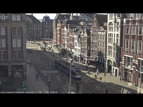 Damrak Street, Amsterdam Live HD Webcam, Netherlands