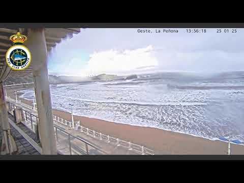 Live HD Webcam West Playa de Salinas Beach, Asturias, Spain