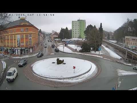 Live Webcam Polska Street Roundabout, Trutnov, Czech Republic